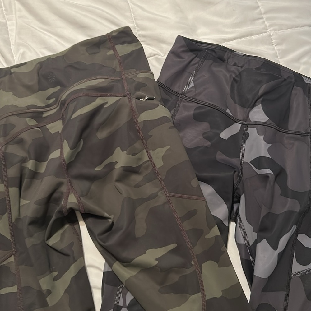 Two Athleta Camo Leggings